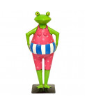 Metall Frosch mit Badeanzug und Rettungsring