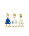 Metall Könige 3er Set blau, silber und creme