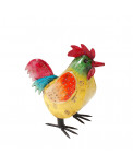 Metall Huhn bunt bemalt