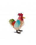 Kleines Metall Huhn bunt bemalt