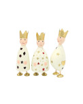 3er Set Metall Könige creme