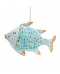 Metall Fisch Laterne aqua