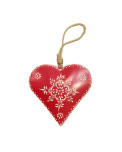 Metallherz rot flach Landhausstil