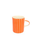 Musango Keramik Tasse gestreift orange