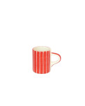 Musango Espressotasse Sgraffito gestreift rot