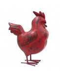 Deko Metall Huhn rot