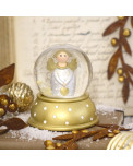 Schneekugel Engel Lotta silber gold