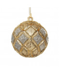 Christbaumkugel antik gold mit silber