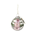 Walther und Co handbemalte Christbaumkugel antik silber
