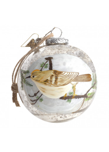 WALTHER & CO Christbaumkugel "Winter Bird" altsilber Ø 12 cm