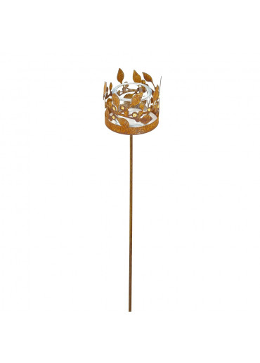 Edelrost Windlicht Ring mit Goldbeeren Ø12,5 cm mit Hülse für Gartenstecker