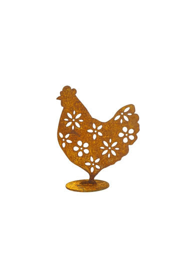 Edelrost Huhn "Gudrun" mit Blütenmuster mittel