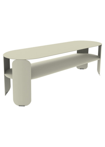 Fermob Bebop niedriger Tisch / Sitzbank 120x40 cm Lehmgrau