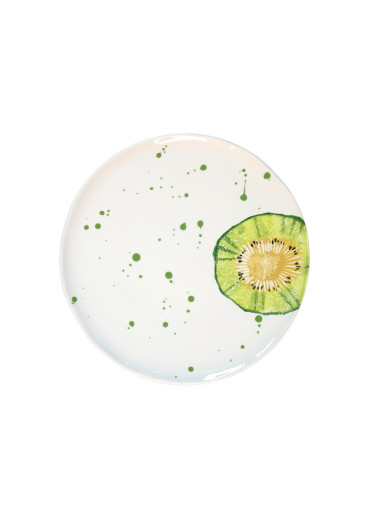 Grün & Form Keramik Frühstücksteller "Kiwi"-Motiv Ø23 cm | II. Wahl