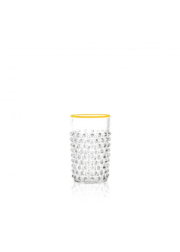 Trinkglas "Hobnail" Klar mit vergoldetem Rand