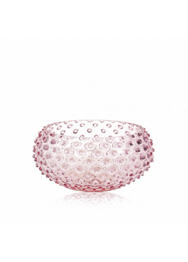 Glas Schale "Hobnail" Rosa Ø23 cm