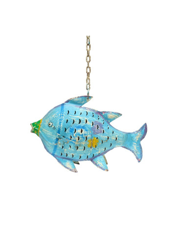 Metall Fisch zum Hängen S blau