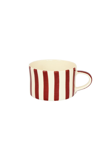 Musango Keramik Becher "Candy Stripe" Paprika