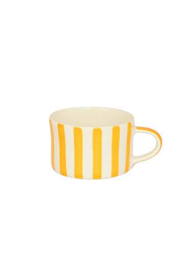 Musango Keramik Becher "Candy Stripe" Kurkuma-Gelb