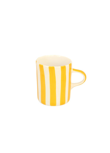 Musango Keramik Tasse (Demi Mug) "Candy Stripe" Kurkuma-Gelb