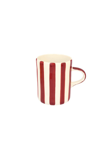 Musango Keramik Tasse (Demi Mug) "Candy Stripe" Paprika