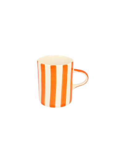 Musango Keramik Tasse (Demi Mug) "Candy Stripe" Mandarine