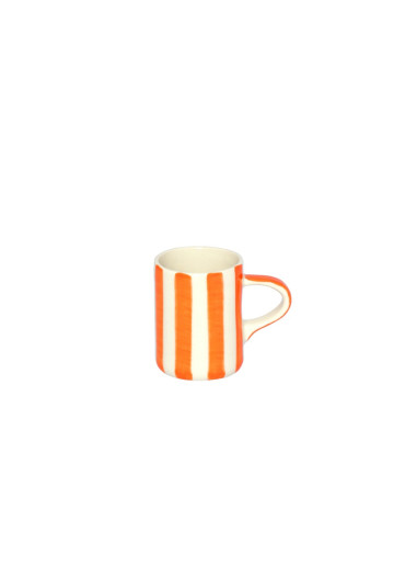 Musango Keramik Espresso Tasse "Candy Stripe" Mandarine