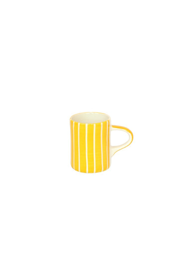 Musango Keramik Espresso Tasse "Sgraffito" Kurkumagelb