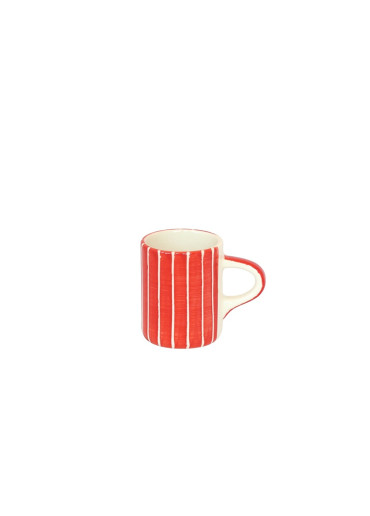 Musango Keramik Espresso Tasse "Sgraffito" Rot