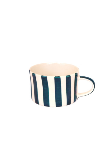 Musango Keramik Becher "Candy Stripe" Petrol