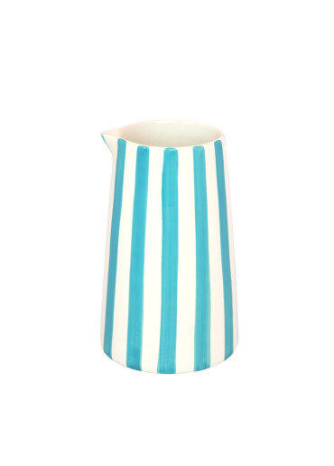 Musango Keramik Krug groß "Candy Stripe" Türkisblau