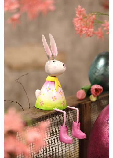 Metall Hase Emmi Kantenhocker M rosa-apfelgrün