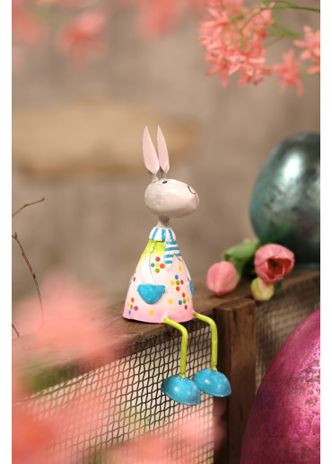 Metall Hase Jack Kantenhocker S apfelgrün-rosa