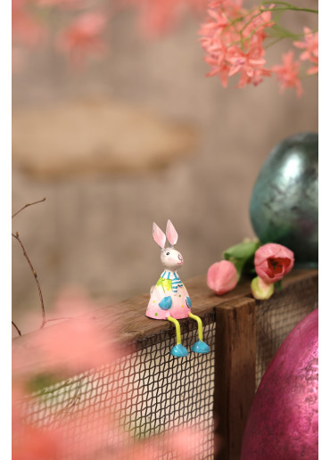 Metall Hase Jack Kantenhocker XS apfelgrün-rosa