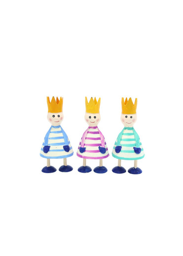 Metall Könige 3er Set mini Himmelblau, Violett und Mint zum Stellen