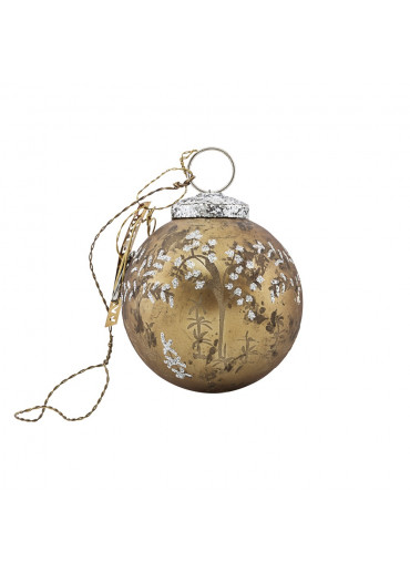 WALTHER & CO Christbaumkugel "Winter Forest" antik gold mattiert Ø 7 cm
