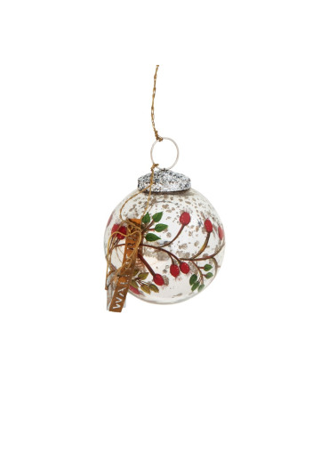 WALTHER & CO Christbaumkugel "Red Berry" altsilber Ø 7 cm