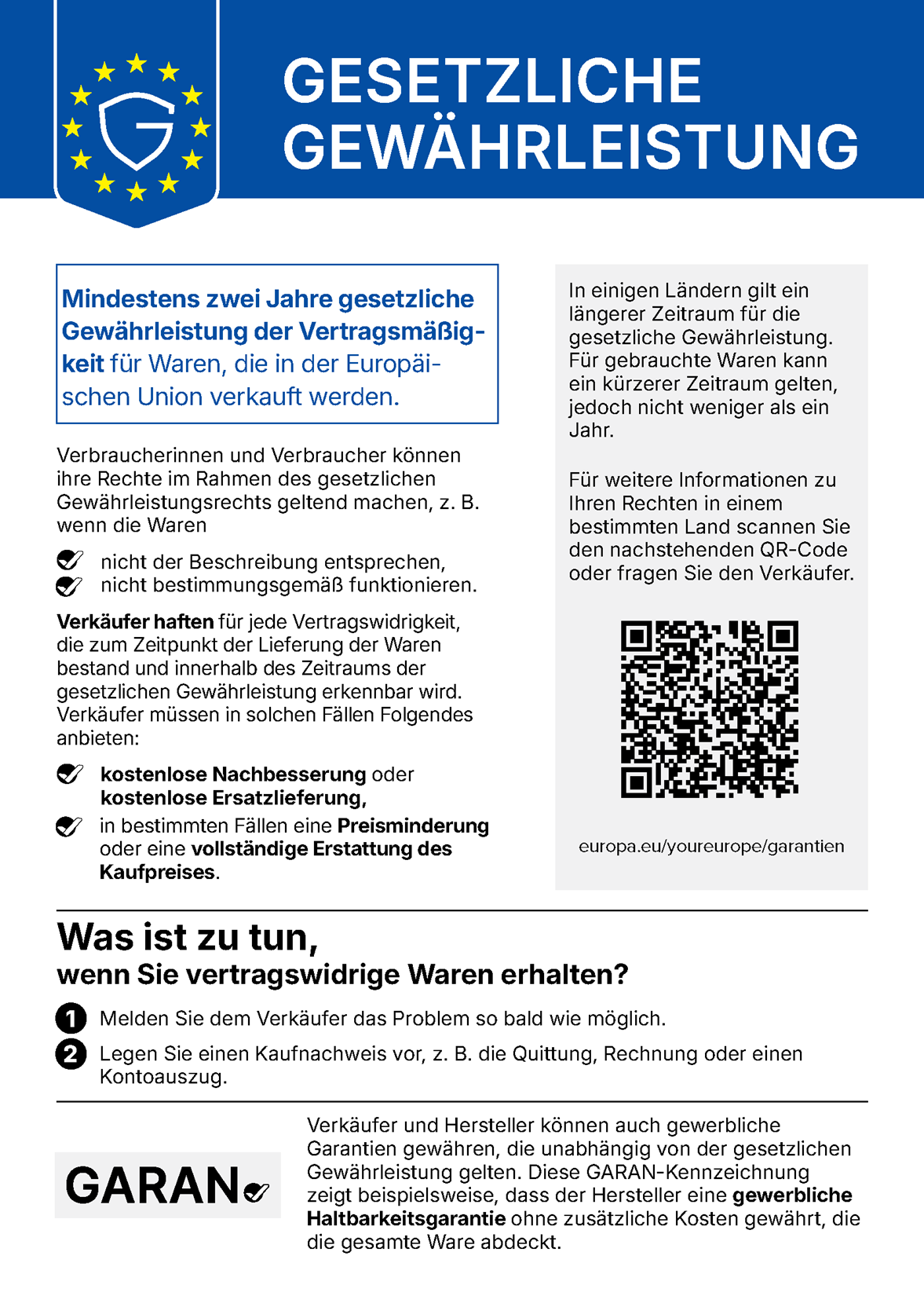 Gew&auml;hrleistungslabel